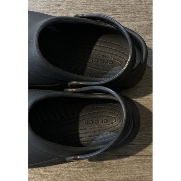 Crocs Nurse Chef Closed Toe Work Shoes W 9 M 8 Black - Picture 5 of 5